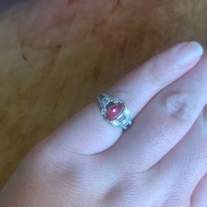 “Finders Keepers” Ruby, rhodium plating. Size 5